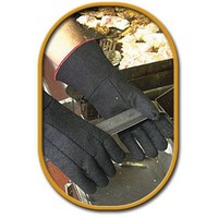 SHOWA Best Glove 8814-07 SHOWA Best Glove Size 7 Black 14\" Char-Guard Non-Woven Lined Heat Resistant Glove With Gauntlet Cuff